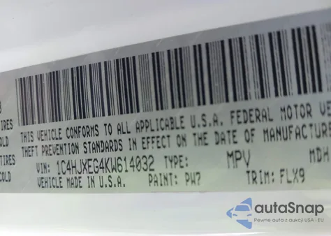 2019 Jeep Wrangler Unlimited Moab 4X4 из США, поврежденный, VIN 1C4HJXEG4KW614032